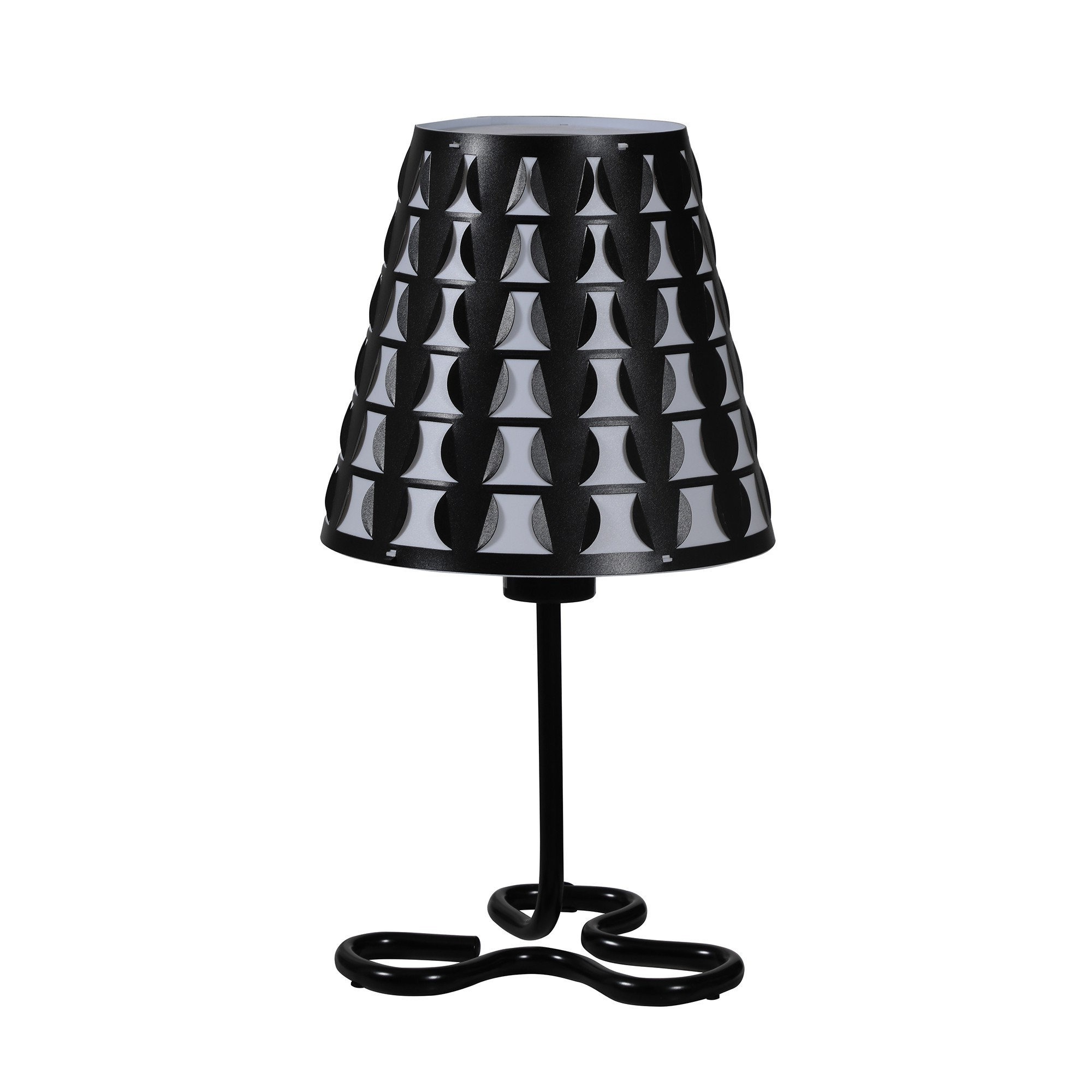 Latitude Run® 16" Black Bedside Table Lamp With Black Polka Dots Empire ...